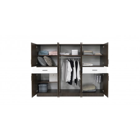 Shelton Bedroom Set Brown Flame and White Matt