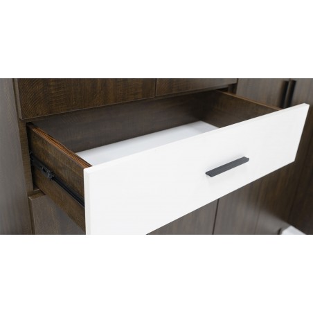 Shelton Bedroom Set Brown Flame and White Matt