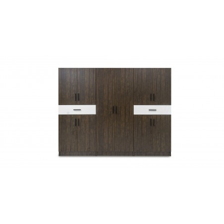 Shelton Bedroom Set Brown Flame and White Matt