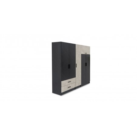 Royce Bedroom Set Greyash and Black Vein