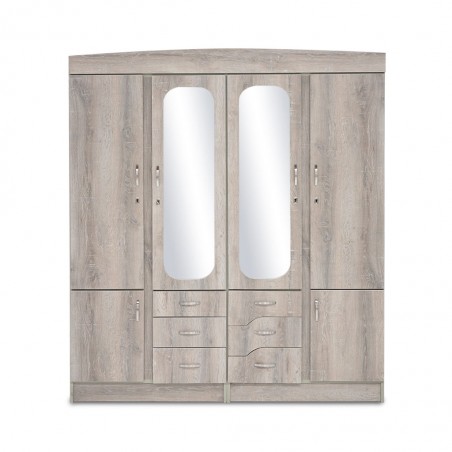 Alpine Wardrobe 4 Doors MDF Grey