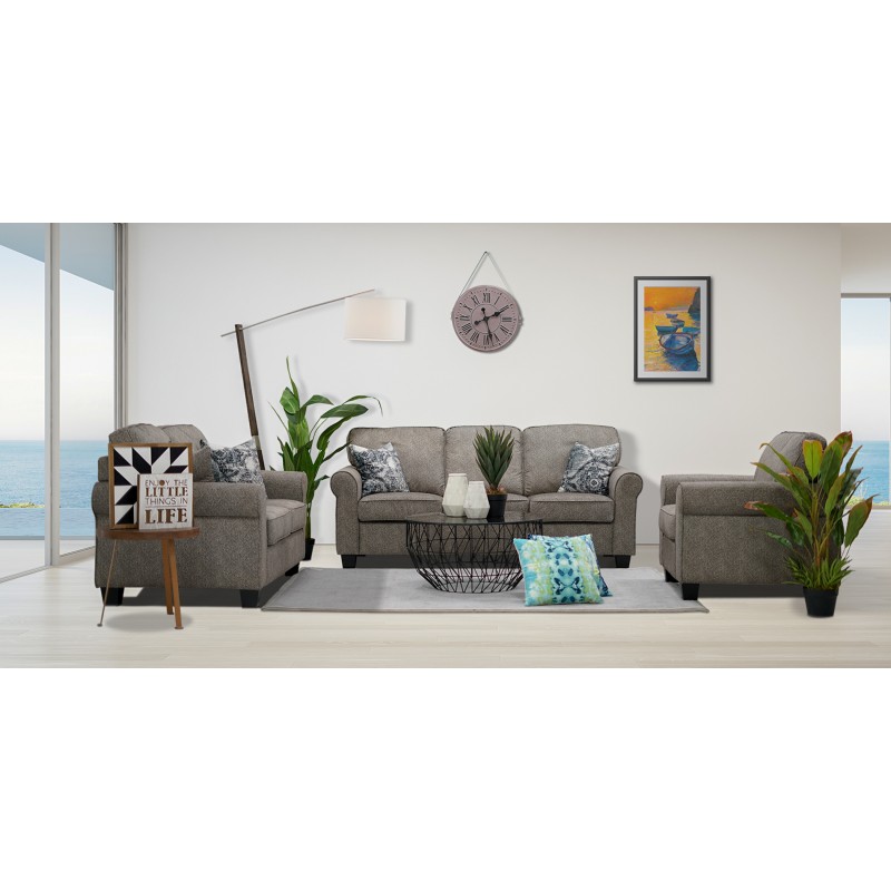 Brooklyn 3 Seater+2 Seater+Accent Chair BST Burlap Col Fabric