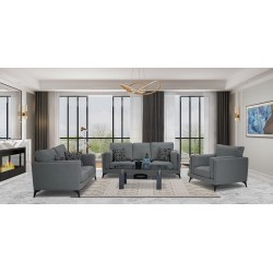 Burbank 3 Seater+2 Seater+1 Seater in Grey Col Fabric