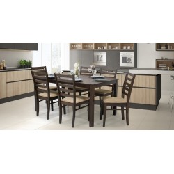 New Ocean Table & 6 chairs Black Cherry Rubberwood