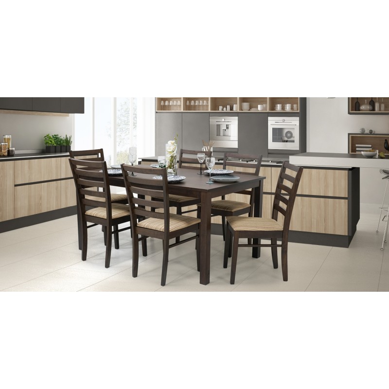 New Ocean Table & 6 chairs Black Cherry Rubberwood New Ocean Table & 6 chairs Black Cherry Rubberwood