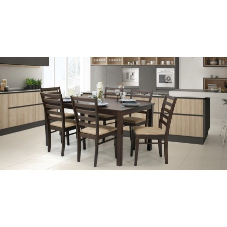 New Ocean Table & 6 chairs Black Cherry Rubberwood