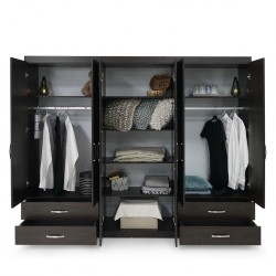 Filton Wardrobe 6 drs + 4 Drawers in MDF Wengue