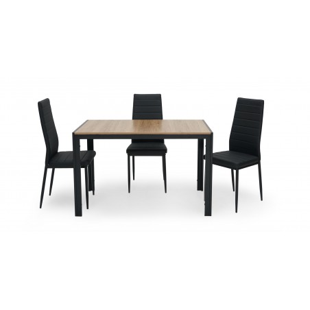 Tithonia Table and 4 Chairs Metal/MDF