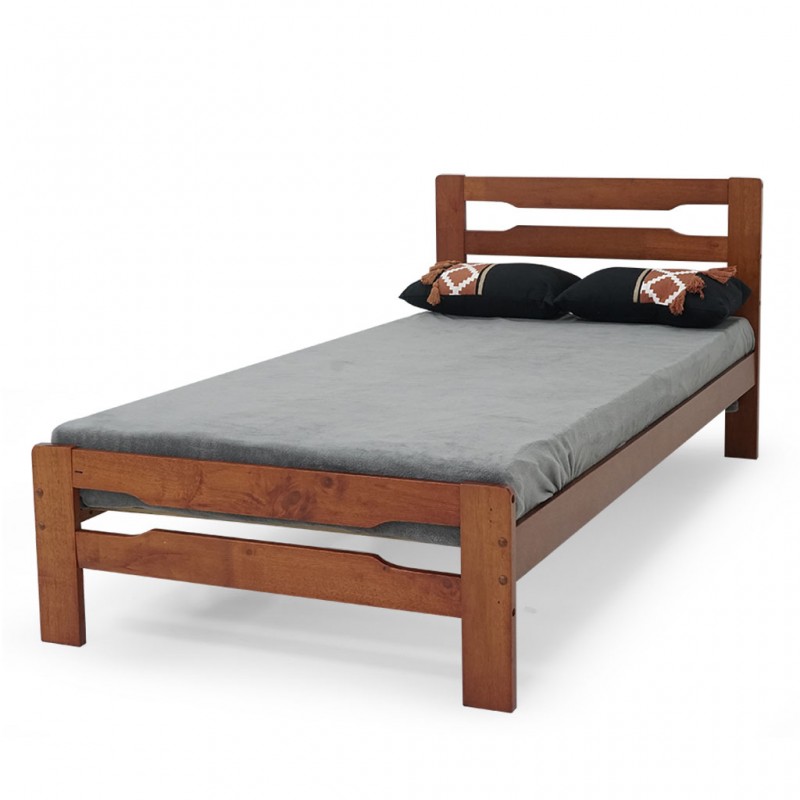 Lucy Bed 91x190 cm D.Oak Rubberwood Lucy Bed 91x190 cm D.Oak Rubberwood