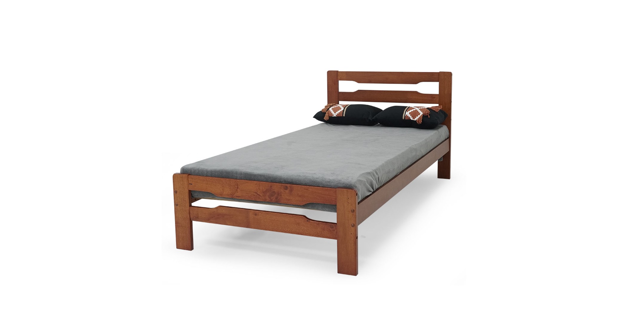 Lucy Bed 91x190 cm D.Oak Rubberwood