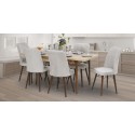 Yara Table+6 Chairs (Extendable) 80x170 Light Grey