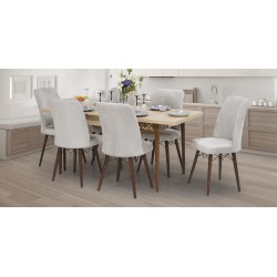 40030429 Yara Table+6 chairs (Extendable) 80x170 Beige