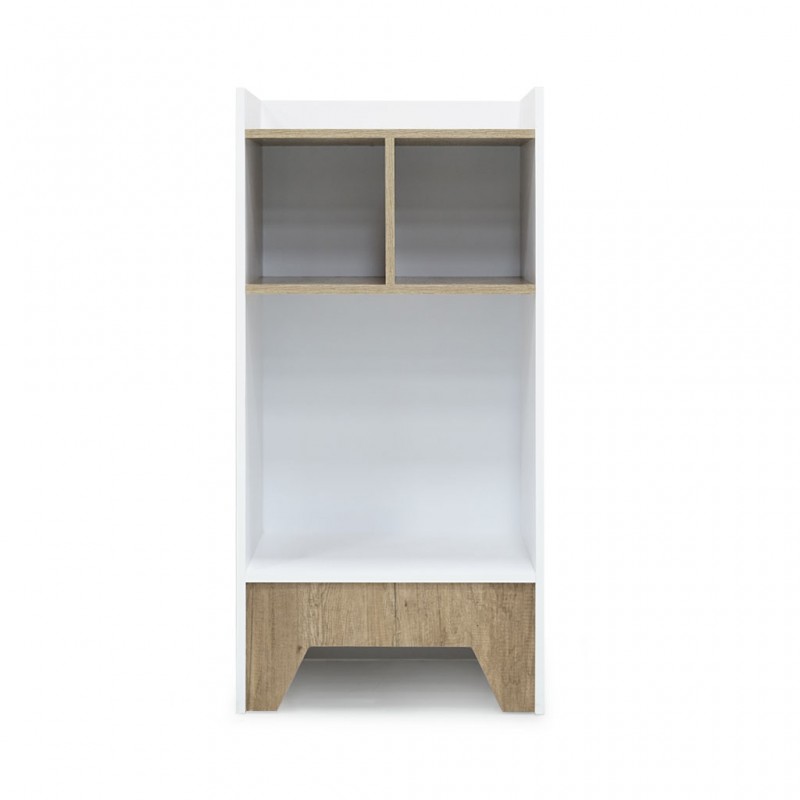 Arte Side Bookshelf In Melamine MDF Wash Oak & White