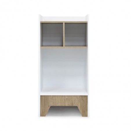 Arte Side Bookshelf In Melamine MDF Wash Oak & White