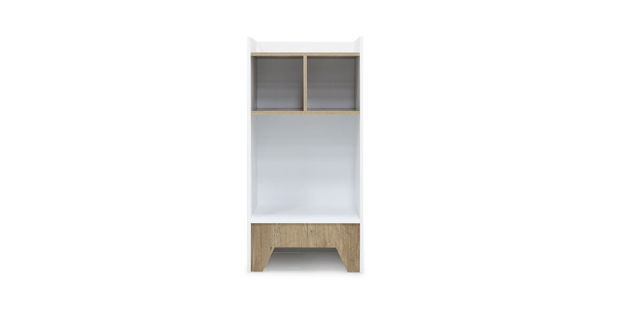 Arte Side Bookshelf In Melamine MDF Wash Oak & White