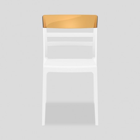 Moon Chair White Seat/Amber Transparent Backrest