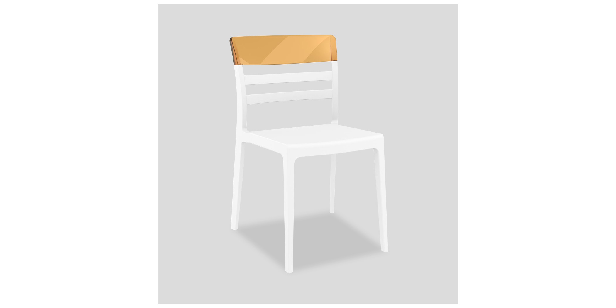 Moon Chair White Seat/Amber Transparent Backrest