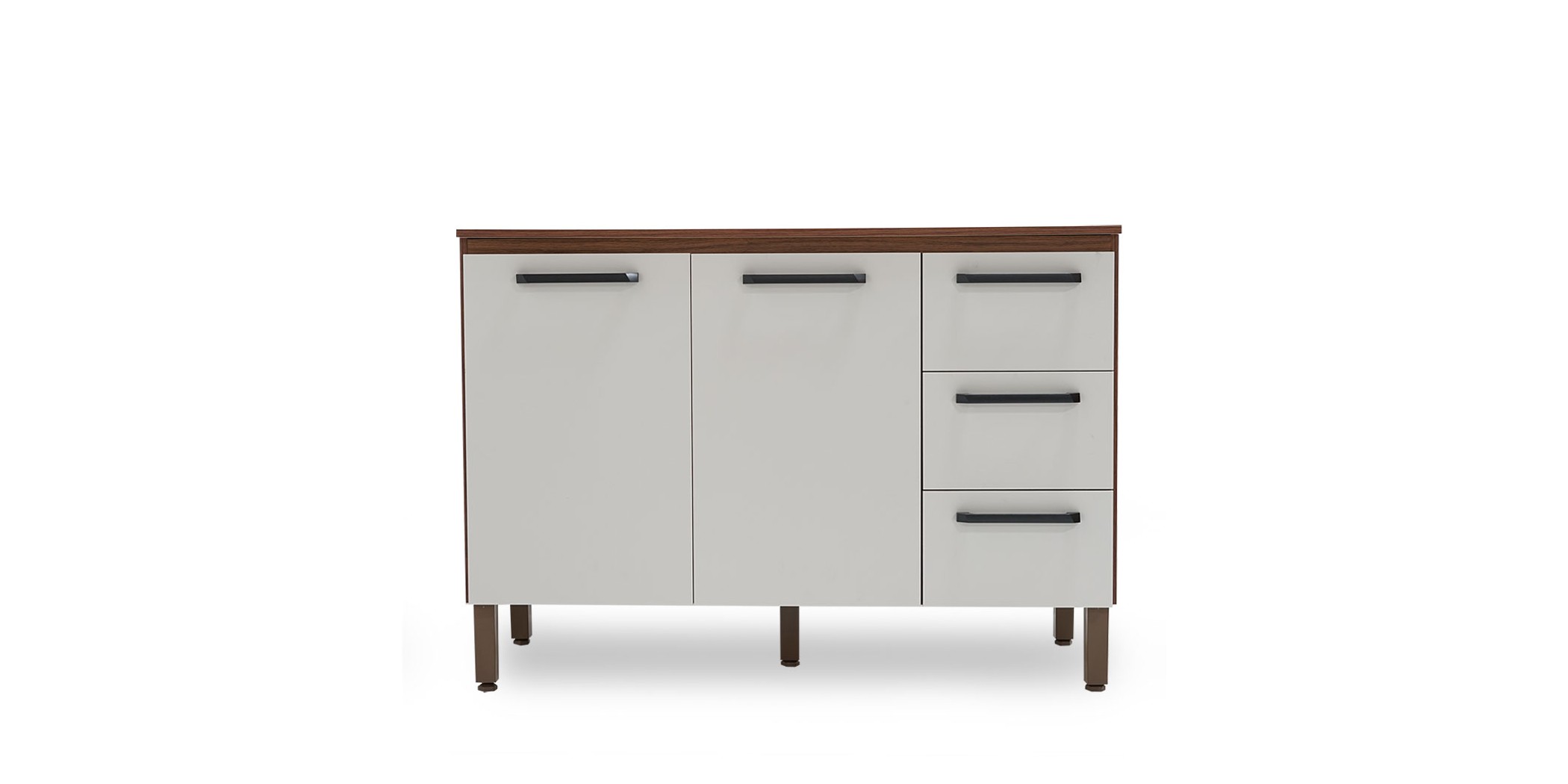 Ametista Kitchen Cabinet 2 Doors & 3 Drawers Off White