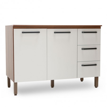 Ametista Kitchen Cabinet 2 Doors & 3 Drawers Off White