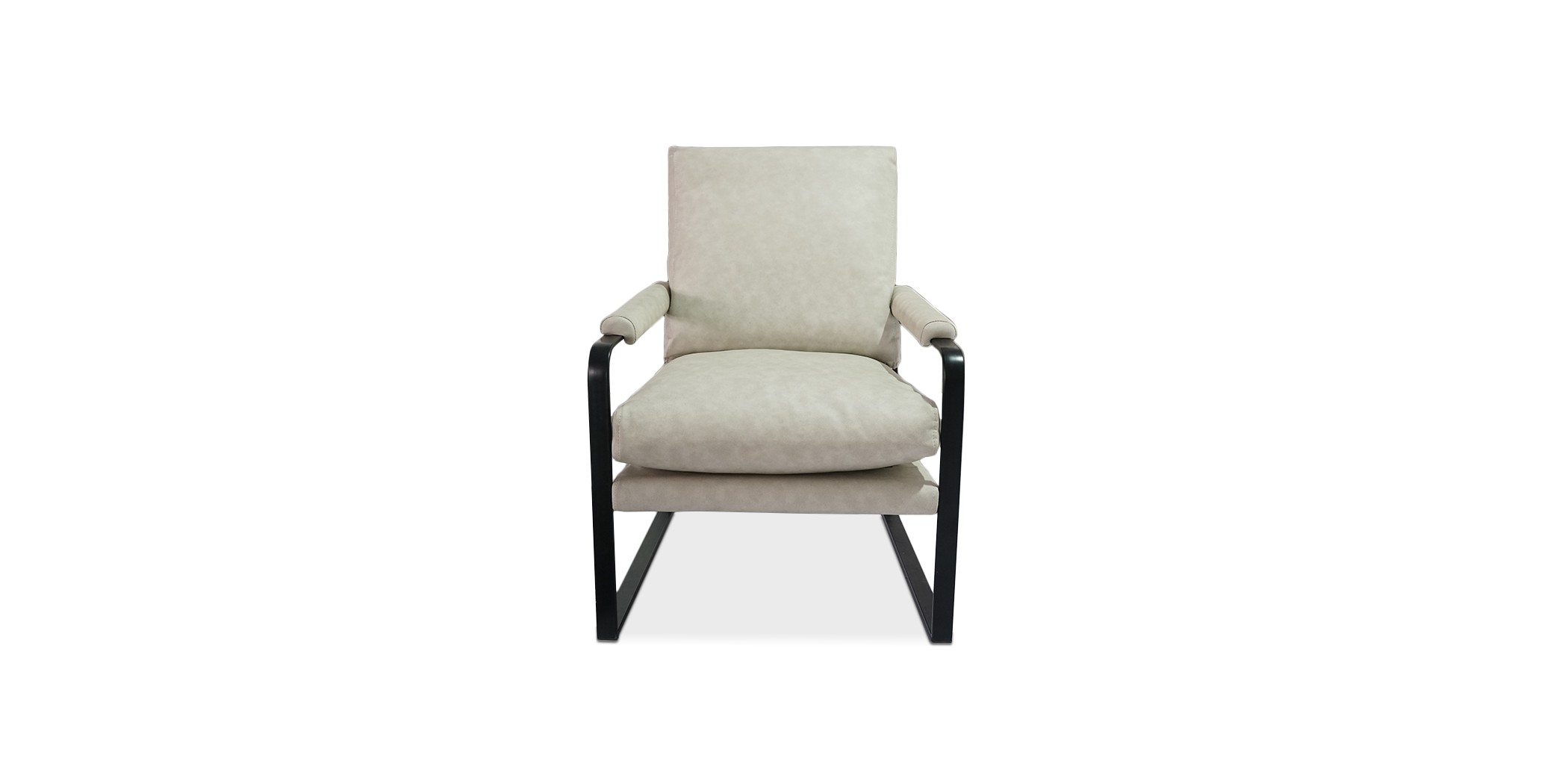 Juliette Arm Chair in Leather Gel Stone Col Fabric