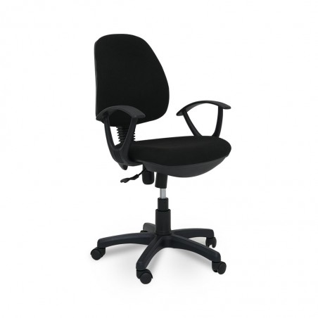 Baxton Back Office Chair Black With Armrest