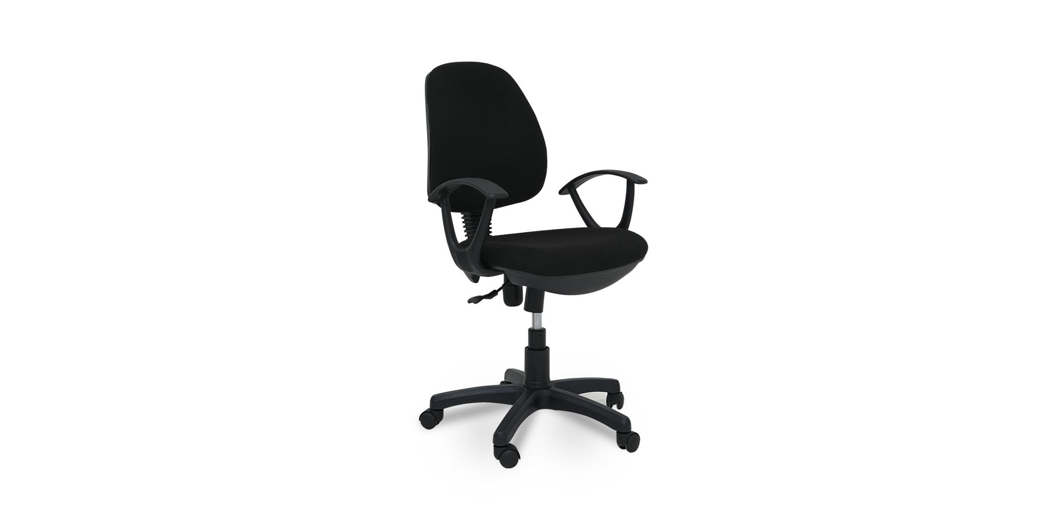 Baxton Back Office Chair Black With Armrest