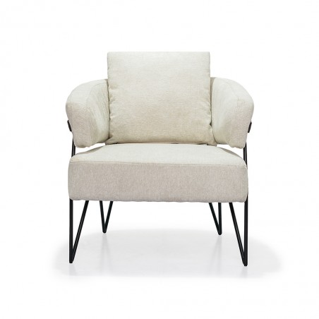 Como Armchair White Fabric