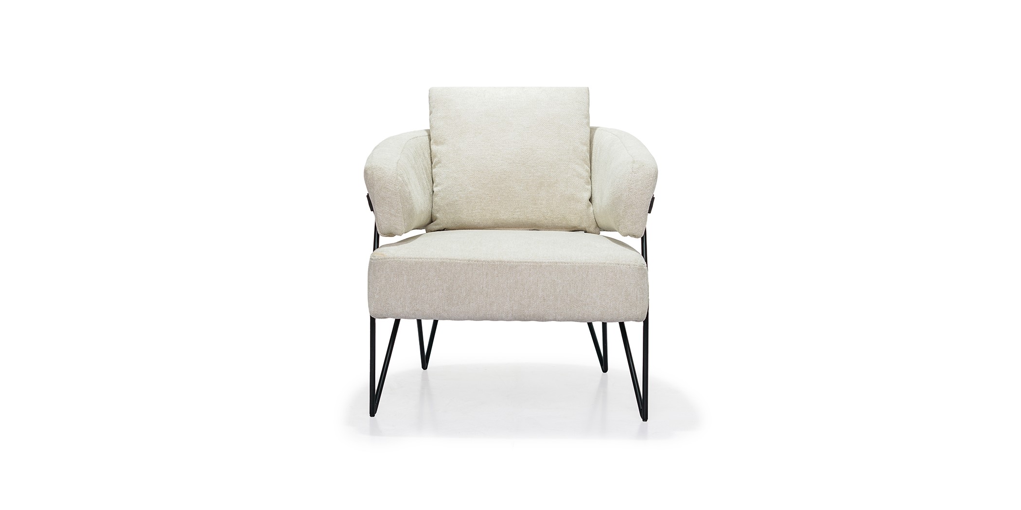 Como Armchair White Fabric