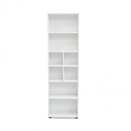 White Bookshelf With 8 Sections White Color