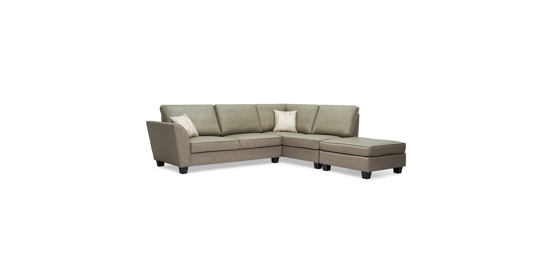 Bella Corner RHF Chaise+LHF 2Str+Otto Fabric Graphite Leather Gel