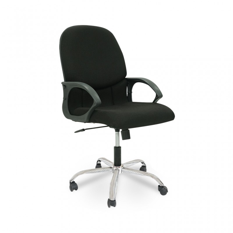 Stema Medium Back Chair Black Fabric