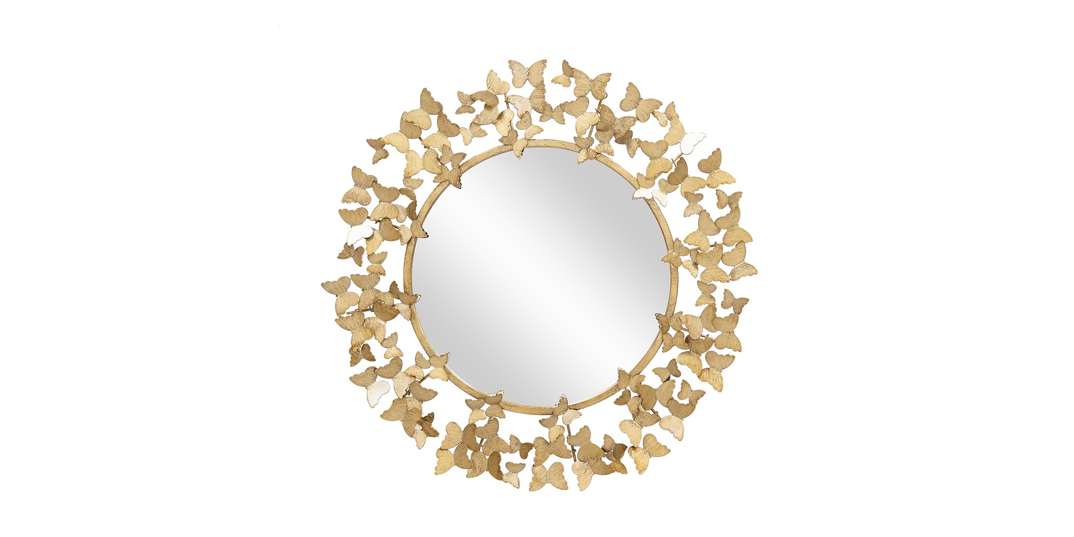 Wall Mirror Round Diameter 90 cm Metal Gold Finish JCMN6202