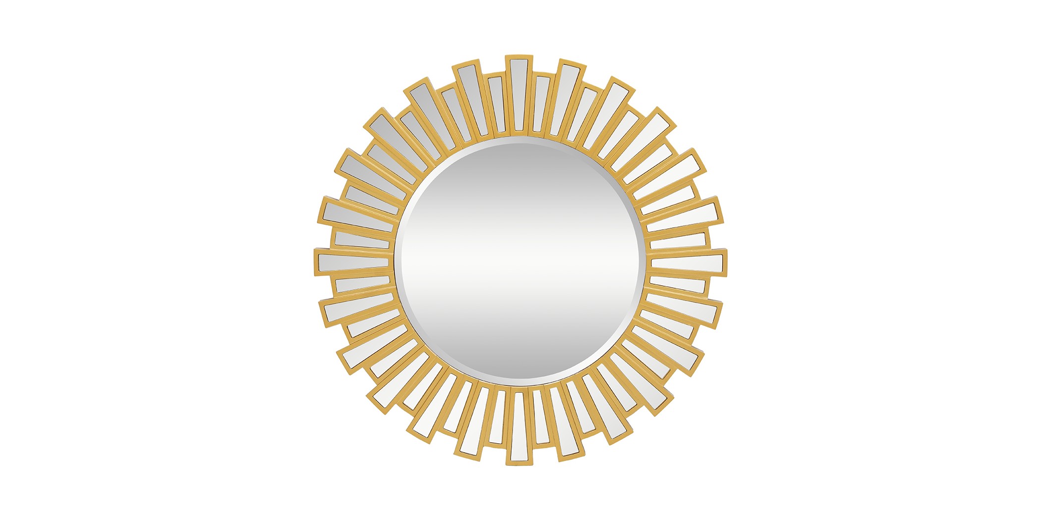 Wall Mirror Round Diameter 90 cm MDF - Gold Finish JC-MN6213