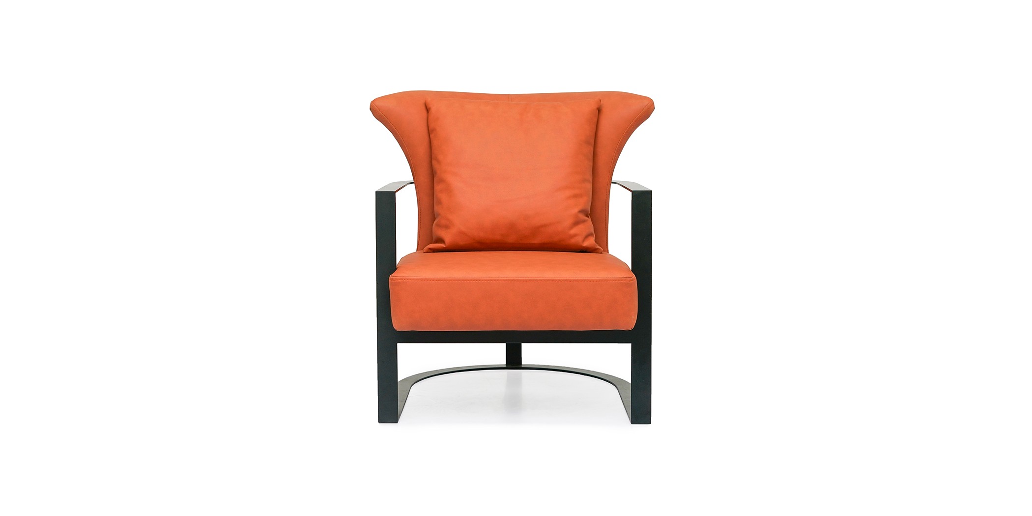 Tunis Armchair Leather Gel Paprika Colour