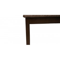 Oakland Table and 6 Chairs in Rubberwood/Brown Fabric