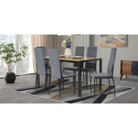 Breda Table and 6 Chairs Metal