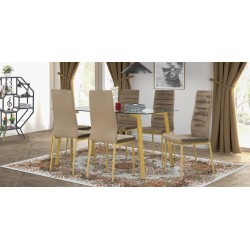 Dakota Table and 6 Chairs Metal