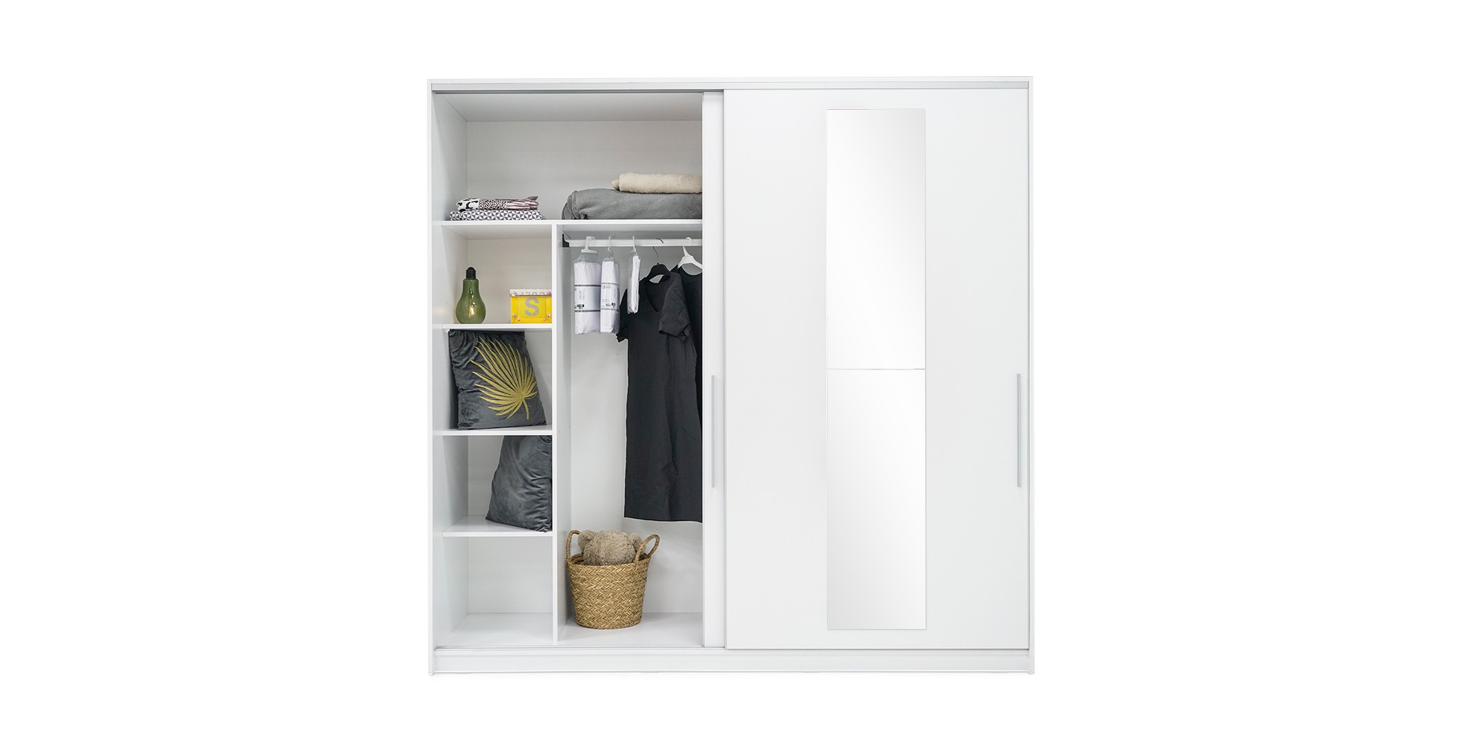 Elit Plus Sliding Wardrobe & Mirror White