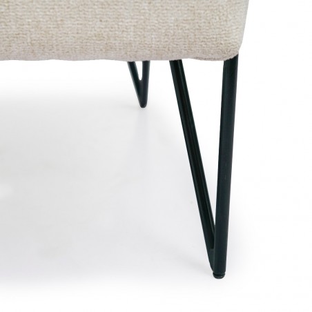 Como Armchair White Fabric