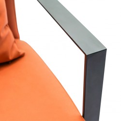 Tunis Armchair Leather Gel Paprika Colour Tunis Armchair Leather Gel Paprika Colour