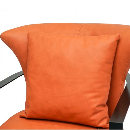 Tunis Armchair Leather Gel Paprika Colour