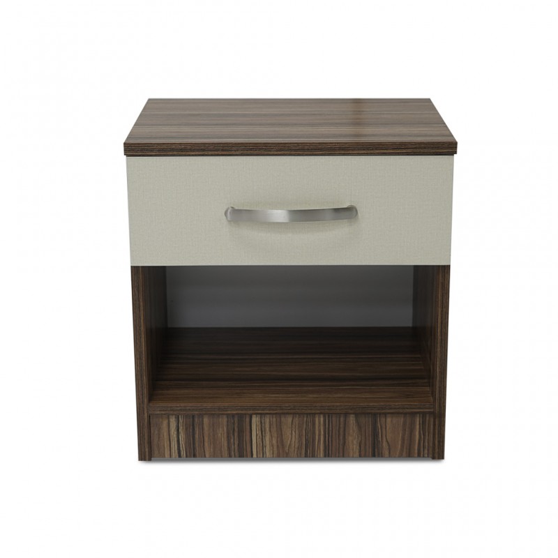 Bellinzona Night Table in Melamine MDF Brown & Off White Bellinzona Night Table in Melamine MDF Brown & Off White