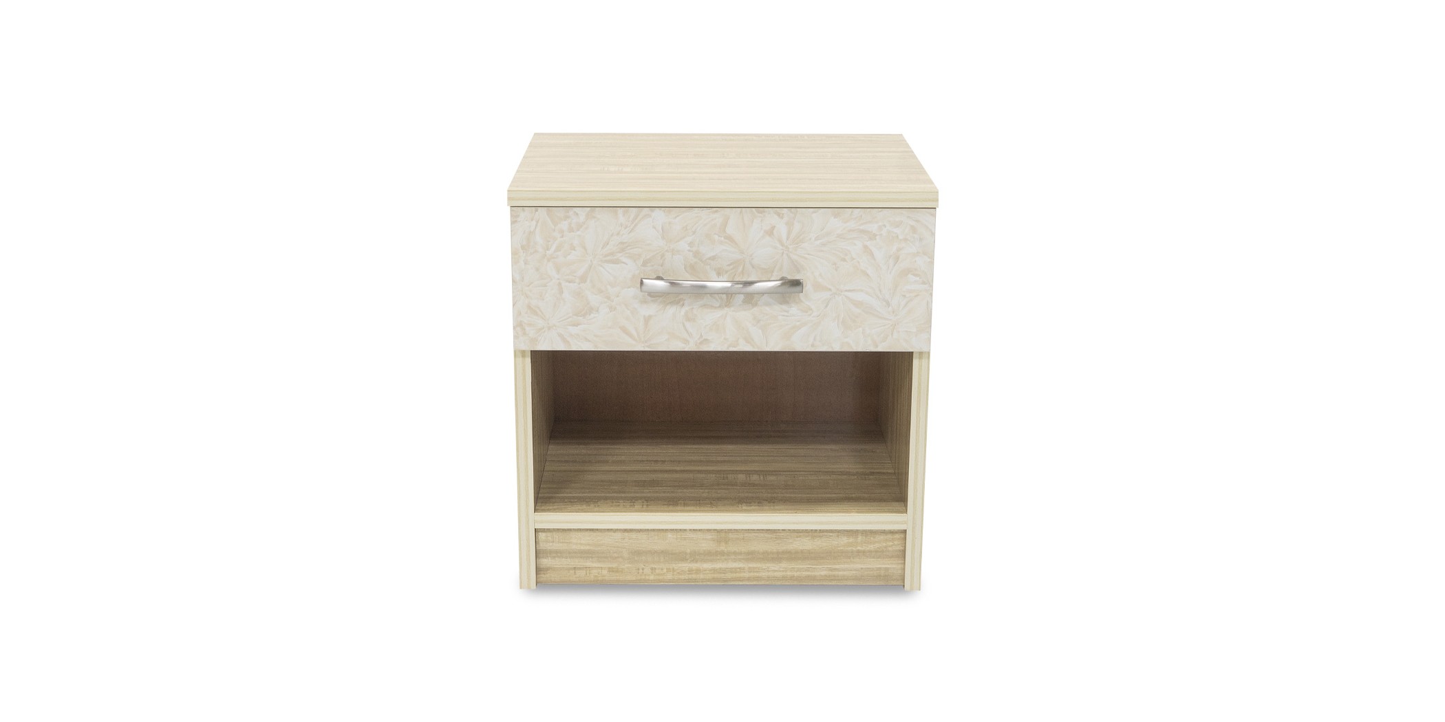 Basel Night Table in Melamine MDF Brown & Deco White