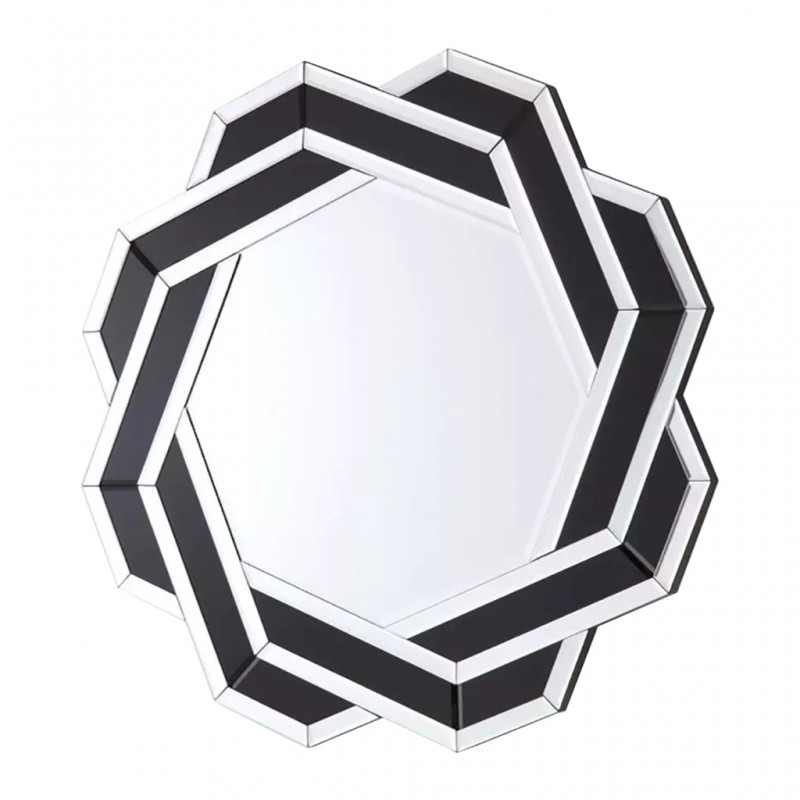 Wall Mirror Round Diameter 90 cm MDF - Silver & Black Finish JC-MN6205 Wall Mirror Round Diameter 90 cm MDF - Silver & Black Finish JC-MN6205