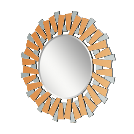 Wall Mirror Round Diameter 90 cm MDF - Silver,Rose Gold & Grey Finish JC-MN6208