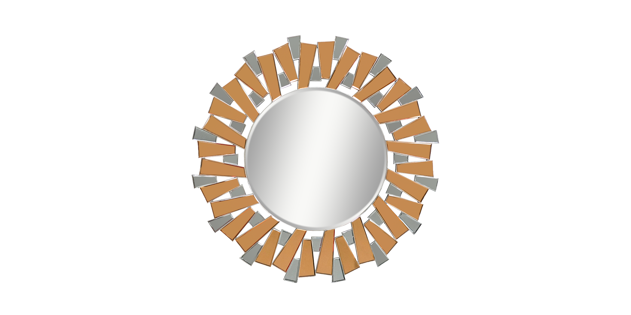 Wall Mirror Round Diameter 90 cm MDF - Silver,Rose Gold & Grey Finish JC-MN6208