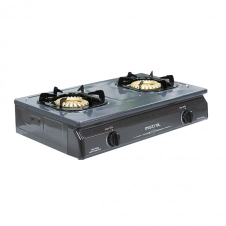 Mistral MGC-9222i Double Burner Teflon Gas Cooker