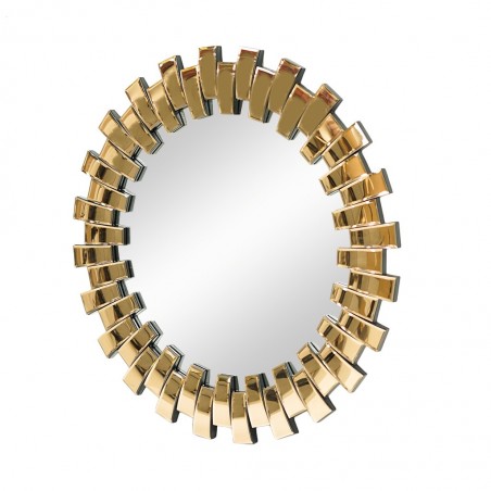 Wall Mirror Round Diameter 90 cm MDF - Rose Gold Finish JC-MN6211