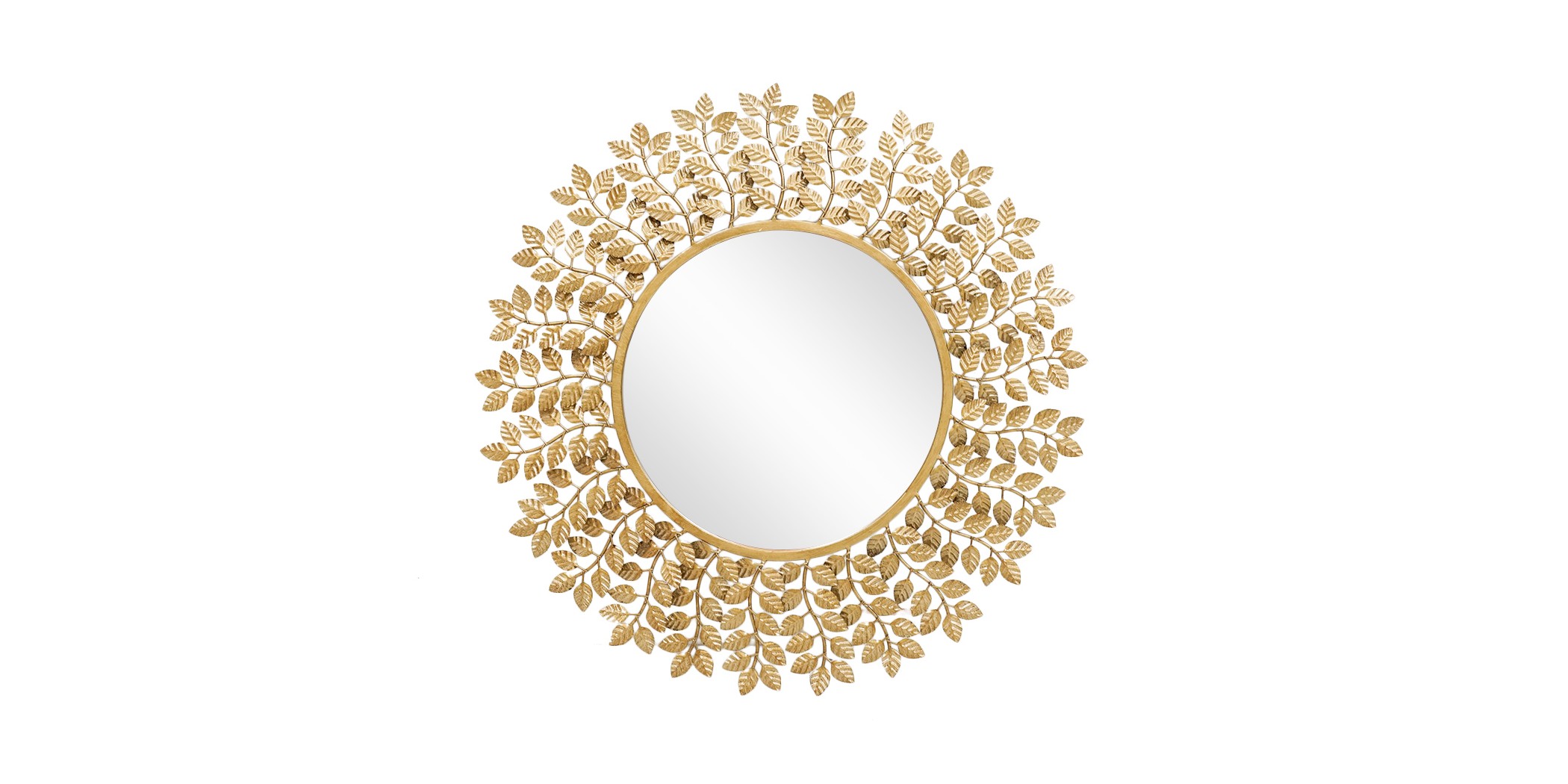 Wall Mirror Round Diameter 90 cm Metal - Gold Finish JC-MN6201