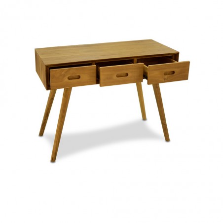 Ingrid Console Table With 3 Drawers In Teak